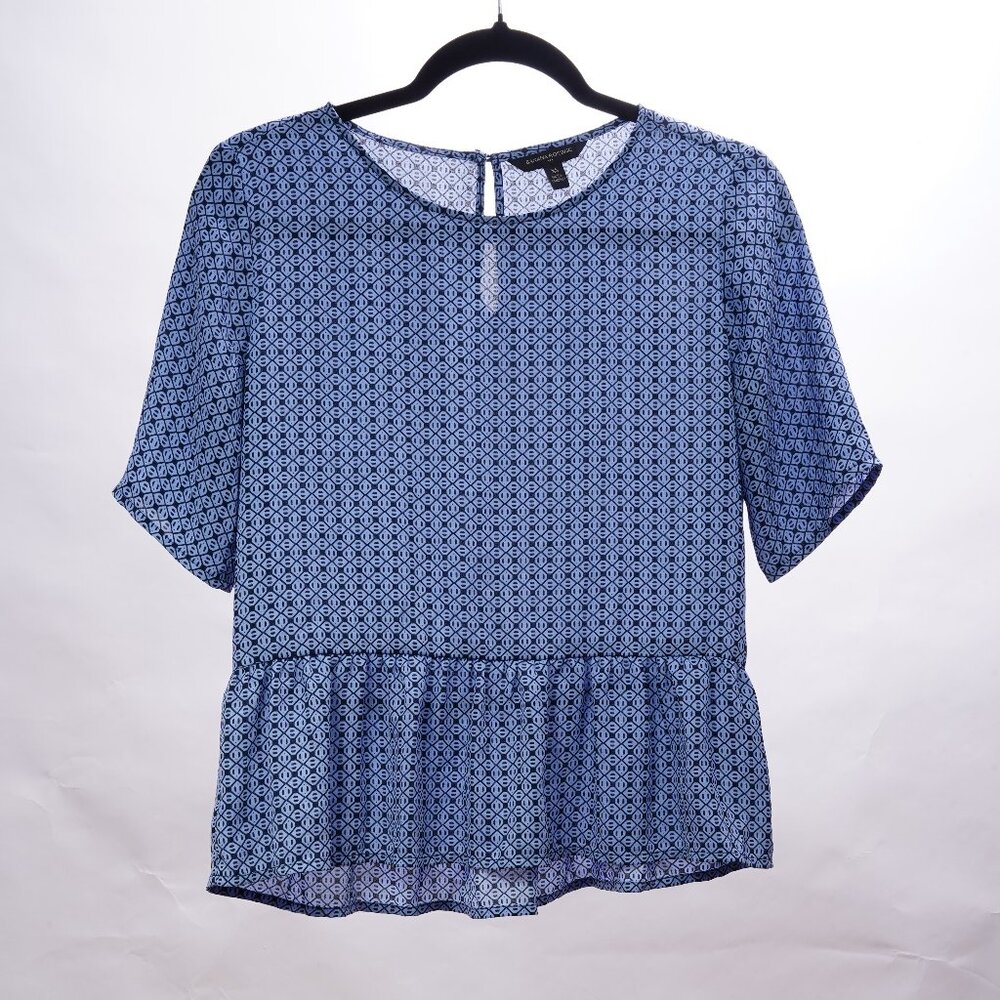Banana Republic Peplum Blue Short Sleeve